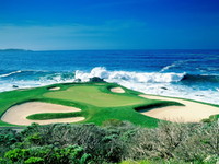 Fiji Golf course hole overlooking the ocean